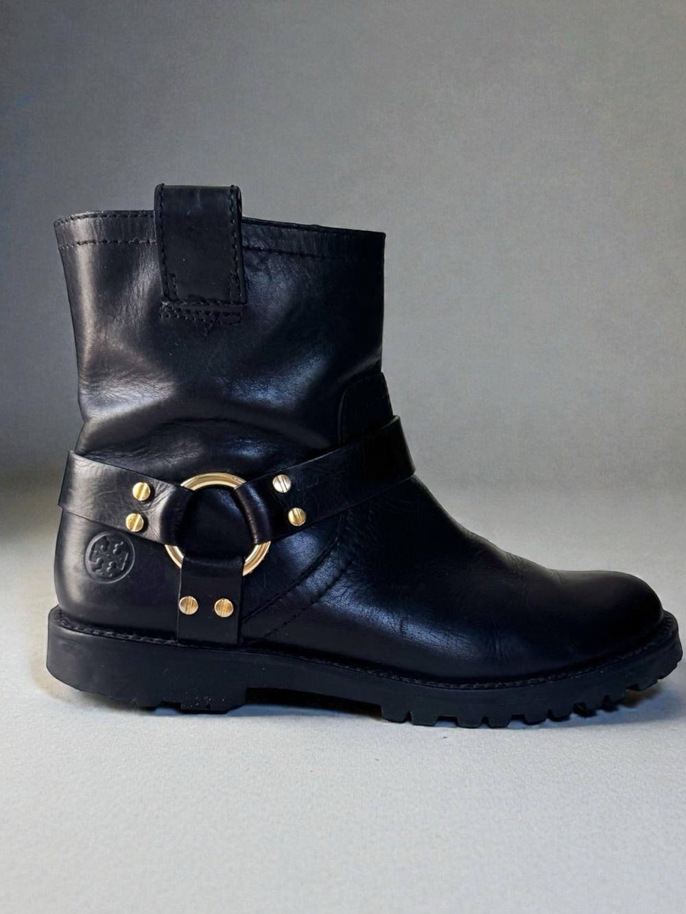 Tory Burch Ronnie Moto Harness Boot in Black | 7.5